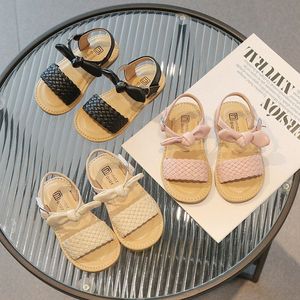 Sandalias para niños zapatillas de bebé Rinking Weave Girls Diseñador Niña Negro Marrón Negro Nebos Niños del desierto U741#