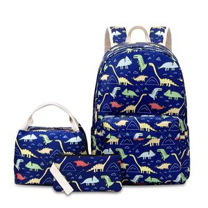 Niños Mochila escolar Niños Arte negro Afro Niñas Mochila Estudiantes 3pcs / set Mochila de hombro Bolsas de almuerzo para estudiantes Caja de picnic con aislamiento de dibujos animados impresos