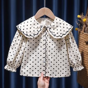 Enfants Chemises Filles Bottoming Chemises Printemps Automne Bébé Enfants Vêtements Style Coréen Poupée Col Blouse Lâche À Manches Longues Coton Rétro Chemises Top 230613