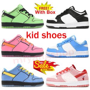 Chaussures pour enfants avec boîte Triple Pink Panda Unc Low StrangeLove Syracuse Laser Orange Baskets de mode pour tout-petits bon marché Enfants Marcher Baskets de sport pour tout-petits