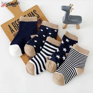 Kids Socks 5Pairs Baby Newborn Baby Boy 0-1-3-7Y Kids Pure Cotton Animal Design Fadeless Soft Children's for GirlsL231114