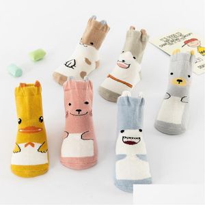 Enfants Chaussettes Bébé Toddler 3D Cartoon Animal Nouveau-né Mignon Doux Anti Slip Infant Chaud Pour 03 Ans Garçons Filles 20220221 H1 Drop Delivery Dhmra