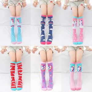 Chaussettes pour enfants Enfants filles chaussettes hautes botte longue dessin animé chaud coton chaussettes amusantes mignon grand animal bas pour enfant petite fille chaussettes 1 pièces YQ240314