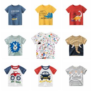 Camisetas para niños Camisa de manga corta de algodón para niños Niños de dibujos animados Sudadera para niñas Cuello de barco Tops para niños pequeños Ropa de verano para niños 24 diseños DW5875