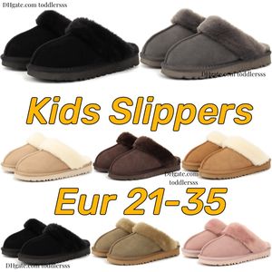 Pantoufles pour enfants en bas âge Australie Sandales classiques Bébé Ugglis Ultra Mini Bottes Diapositives en fourrure de châtaigne Garçons Filles Enfants Botte d'hiver Fats Mules Chaussures à enfiler 21-35