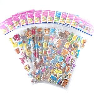 Ensemble de 12 feuilles d'autocollants pour jouets pour enfants Mini autocollant 3D animal mignon pour enfants garçons filles Jouet à faire soi-même Scrapbooking Puffy PVC Stickers Cadeau pour enfants 230608