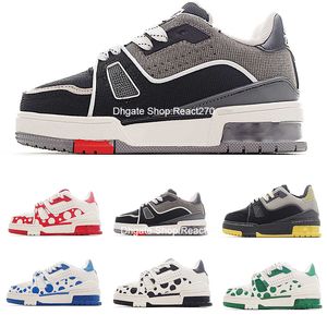 Baskets pour enfants Designer Mode Intage Chaussures Casual Virgils alligator en relief Noir Gris Jaune Blanc Rouge Cuir de veau Français Ablohss Youth Classic Shoe