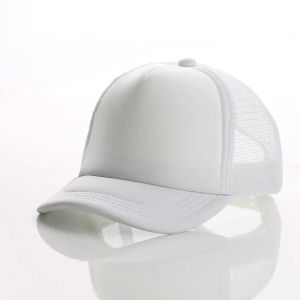 Sombreros de camionero para niños Gorras de béisbol en blanco de malla de verano Snapback ajustable para niños Gorras de béisbol lisas Visera solar negro azul amarillo verde rosa naranja gris blanco