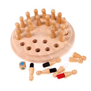 Juego de ajedrez de palo de memoria de madera para niños, juguete de bloques educativos Montessori para niños, regalo para niños, juguete educativo de madera para edades tempranas