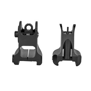 Miras tácticas delanteras y traseras Mini mira de arma compacta para rifle AR M4 Caza Airsoft Aluminio CNC mecanizado ajuste Picatinny Weaver Rails