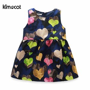 Kimocat été princesse robe col rond sans manches LovePlover cas drapé a-ligne enfants robes pour filles robe Q0716