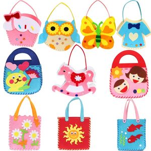 Bolsa no tejida DIY para jardín de infantes, juguetes artesanales y artesanales hechos a mano para niños, juguete educativo de aprendizaje temprano, favores de fiesta