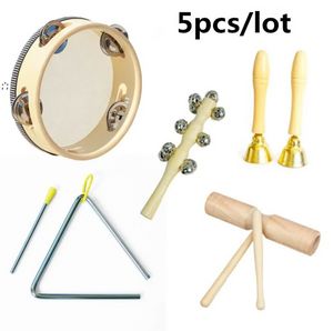 Juego de instrumentos de percusión Orff para fiesta de jardín de infantes, juguetes para niños, campana táctil, castañuela, martillo de arena, tambor doble de mano
