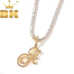 KING Artistique Police A-Z 26 Lettre Initiale Pendentif Avec Collier De Tennis Zircon Cubique Hommes Femmes Charme Hiphop Bijoux Colliers262f