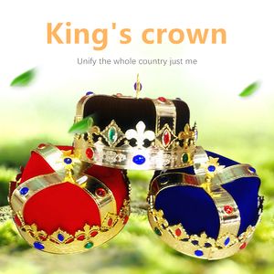 Rey Príncipe Crown Hat Decoración Cosplay Prop Adultos Niños Mostrar Masquerade Fiesta de cumpleaños Drama Etapa Suministros de rendimiento