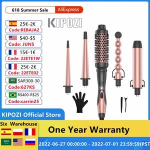 KIPOZI rizador profesional 5 en 1 herramientas para el cabello calentamiento instantáneo rizador eléctrico cepillo de aire barriles de cerámica para mujer 220624