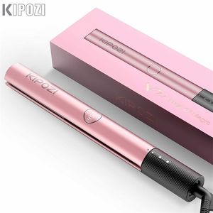 KIPOZI Professional Hair Striaghtener Instant Heating Flat Iron 2 In 1 Curling Tool with LCD Display 220727