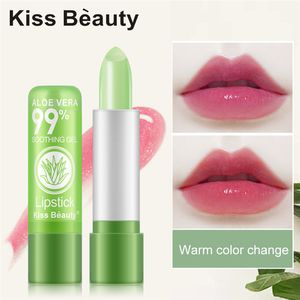 Kiss Beauty Temperatura Color que cambia el lápiz labial Aloe Vera Hidratante Moda Lápices labiales de larga duración Bálsamo 12pcs