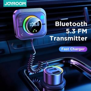 Kit Joyroom Bluetooth 5.3 FM/AUX Bluetooth Car Charger Adapter Air Vent Installation 3 Ports PD&QC 3.0 FM Bluetooth Car Transmitter