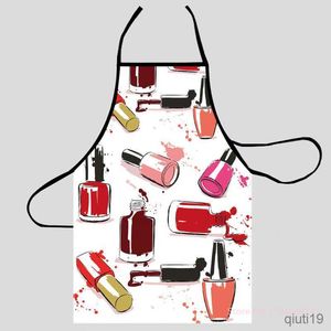 Tablier de cuisine design de mode vernis à ongles tablier magasin pour femmes cadeau Oxford tissu nettoyage maison accessoires de cuisine tablier R230710