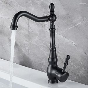 Rubinetti da cucina Rubinetti da bagno in bronzo antico retrò nero Rubinetto da incasso monoforo in ottone con beccuccio per gorgogliatore Miscelatore per lavaggio a freddo