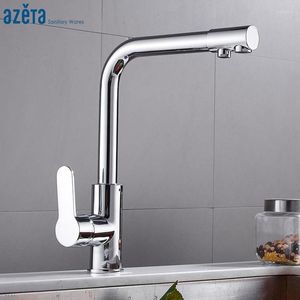 Kitchen Faucets Azeta Filter Faucet 360 Degree Rotation Sink Tap 3 Way With Water Purify Function AT8808