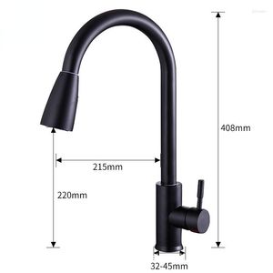 Robinets de cuisine Noir Pull-Out Peinture Lavabo Évier Robinet De Douche Salle De Bains Sanitaires Universal Pull Down