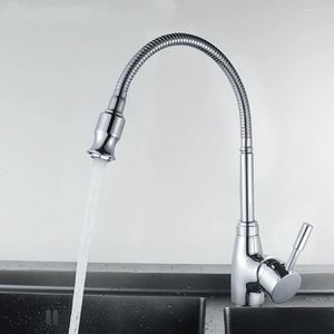 Robinets de cuisine robinet 360 degrés règle de Rotation forme tuyau de sortie incurvé robinet bassin matériel de plomberie évier en laiton
