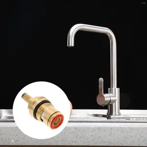 Robinets de cuisine Cartouche de remplacement de noyau de robinet Pièces de valve de salle de bains en céramique Accessoires d'eau Tige Cartouches froides Connecteur de tuyau à disque en laiton