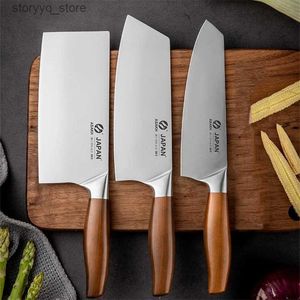 Couteaux de cuisine Ensemble de couteaux de chef de cuisine japonais professionnel, coupe-viande, poisson, légumes, coupe-légumes, couteau de boucher en acier inoxydable avec boîte Q240226