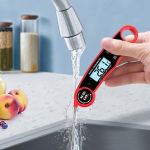 Cocina Termómetro de acero inoxidable Imanes de nevera Abrebotellas colgante Cocina digital Sonda de alimentos LED Temperatura del hogar electrónica portátil y plegable