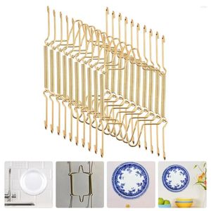 Rangement de cuisine, 10 pièces, présentoir de plaques, cintres muraux, supports muraux pour étagères métalliques, plats en acier inoxydable