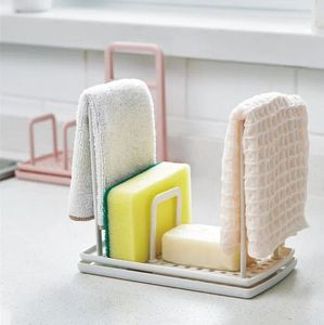 Rangement de cuisine 1pc Diy Plastic Sponge Ragau de chiffon Slept-Sprow Sprow Bathroom Organizer Soap Drain Box Accessoires