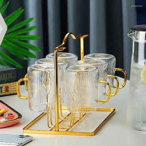 Cuisine Storage créatif style européen Glass Water Cup Rack Metal Daining Light Luxury Momening