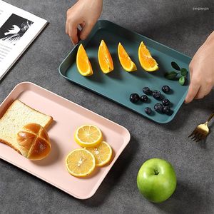 Cuisine Storage Créatif salon Fruit Petit déjeuner Plat Snacks Dessert Plate tasse tasse de bouettle Rectangle Home Home Plastic Food Continer