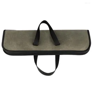 Sac à dos en rouleau de rangement de cuisine, étui de voyage Compact en toile cirée, Chef avec poche à fermeture éclair, couteau Durable à 4 fentes pour