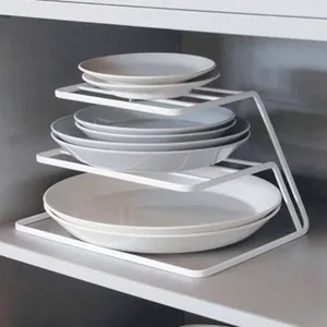 Égouttoir de rangement en fer pour la cuisine, 3 niveaux, assiettes de différentes tailles, bol, tasse, plats séparés, support