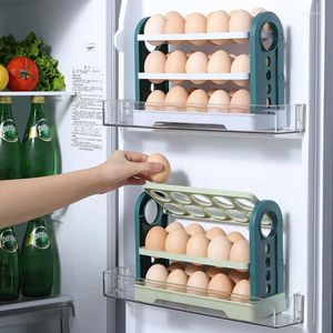 Estantería abatible para almacenamiento de cocina, estantería para huevos, puerta lateral del refrigerador, caja Vertical japonesa para mantenimiento de frescos, estante especial multicapa anticaída