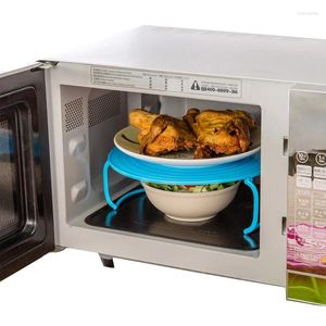 Almacenamiento de cocina lmetjma horno microondas estante de calefacción estante de bandeja de doble aislamiento estantes de material PP KCBII011801