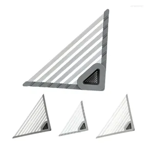 Triangle de rangement de cuisine Triangle de vidange Plat Séchage Séchoir Organisateur de l'étagère de drainage pour le coin le coin Roll Up Caddy Sponge Bols