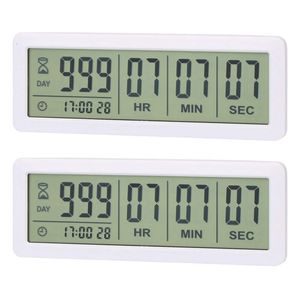 Temporizadores de cocina 2X Big Digital Countdown Days Timer Clock - 999 Days Count Down Clock Timer para Graduation Lab Kitchen White 230808