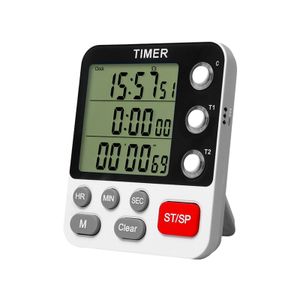 Kitchen Timers Kitchen Timer 3 Channels Magnetic Countdown Stopwatch Timer With Big Digit Back Stand Hole Digital Kitchen Timer For Cooking 230328