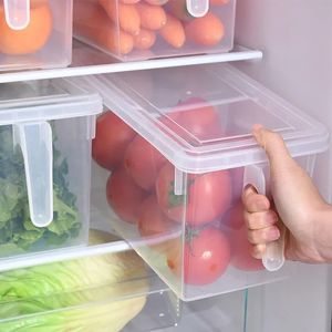 Caja de almacenamiento de PP transparente para cocina, almacenamiento de granos, contiene organizador sellado para el hogar, contenedor de alimentos, cajas de almacenamiento para refrigerador