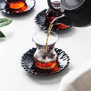 Cuisine turc verre café noir eau mâle chaud tasse à boire avec soucoupe service à thé