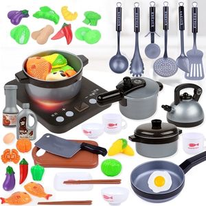 Cocinas Play Food 44PCS Mini Kids Toys Utensilios de cocina Pot Pan Pretend Toy Cook Utensilios de simulación para niños 221123