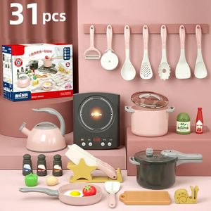 Cuisines Jouer à la nourriture DIY Faire semblant Simulation Maison Couper les légumes Jeu de cuisine Ensemble Enfant Illumination Amusant Jouet Enfants Cadeaux 231031