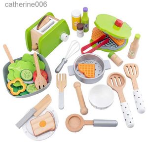 Cuisines Jouer Alimentaire DIY Cuisine En Bois Jouet Semblant Jouer Simulation Modèle Ensemble Machine À Café Cuisine Jouets Éducatifs Cadeau Pour Enfants Enfants GirlsL231026