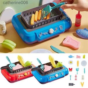Kitchens Play Food Gourmet Cooking Box Toy Music Light Color Changing DIY Childrens Play House Pretend Play Kitchen Set Toy Birthday Gift For KidsL231026