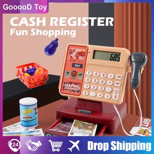 Cocinas Play Food Kid Cosplay Cashier Electronic Mini Simulated Children's Cash Register Puzzle Play Toy House Girl Toy Supermarket Store Toy Girl 230520