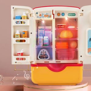 Kitchens Play Food Kids Toy Fridge Refrigerator Accessories With Ice Dispenser Role Playing For Kids Kitchen Cutting Food Toys For Girls Boys 230614